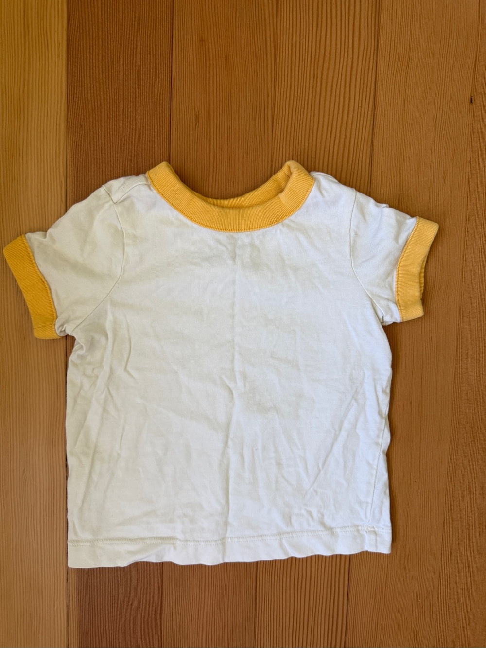 Hanna Andersson White Tee with Yellow Trim